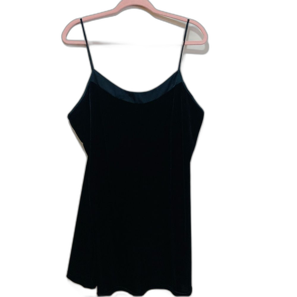 California Dynasty Vintage Black Velvet Mini Slip Dress size large
